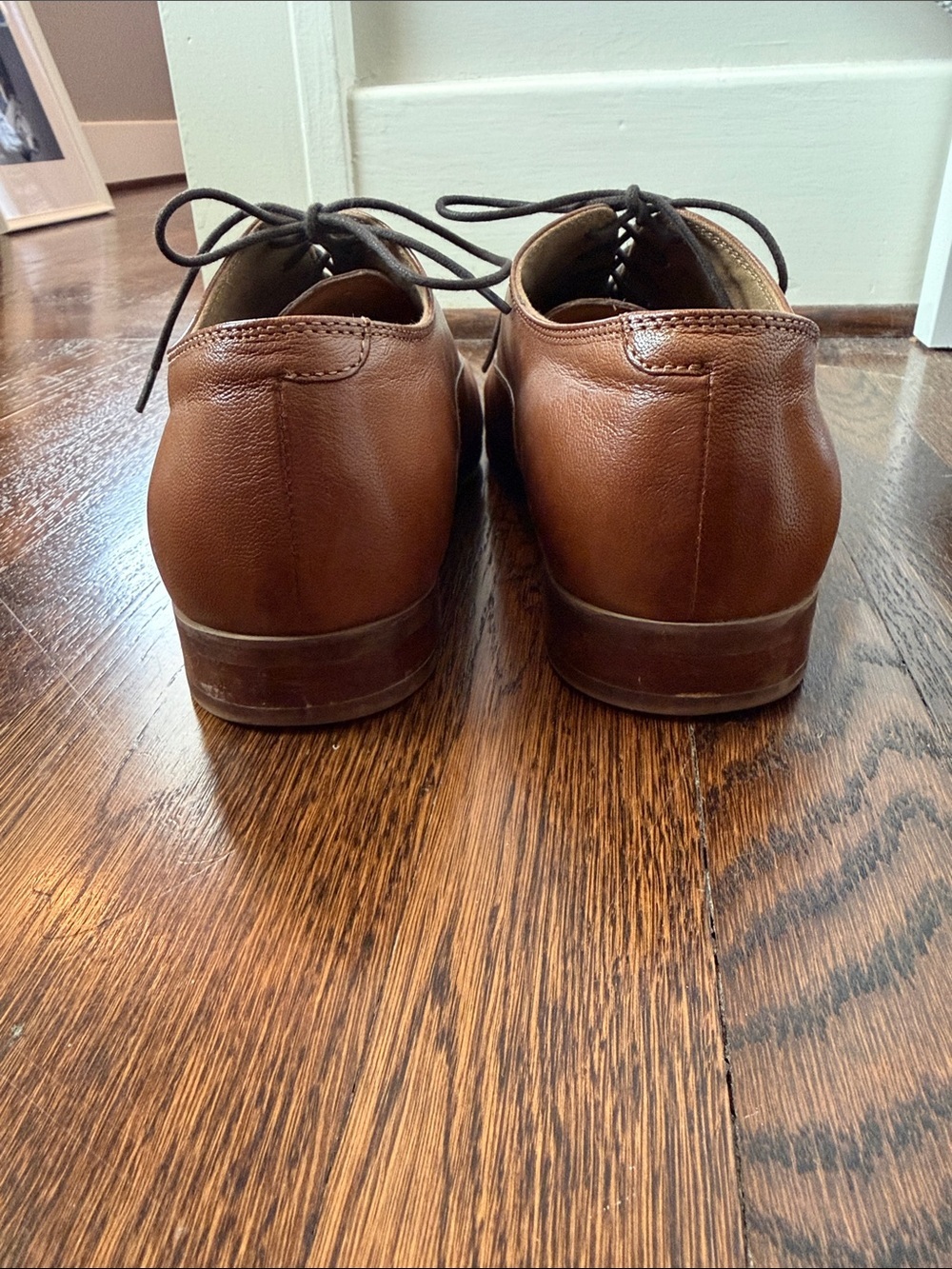 Aldo Men's Cognac Brown Leather Oxfords - Picture 8 of 12